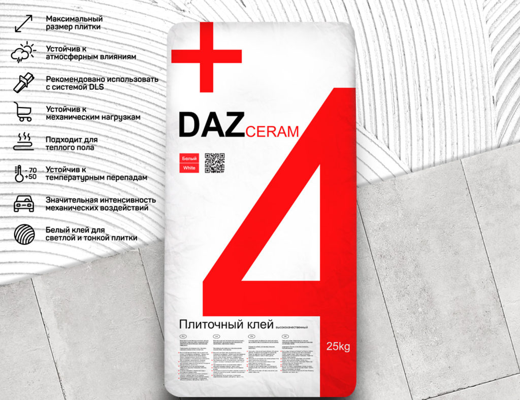 DAZCERAM 4 Белый эластичный плиточный клей