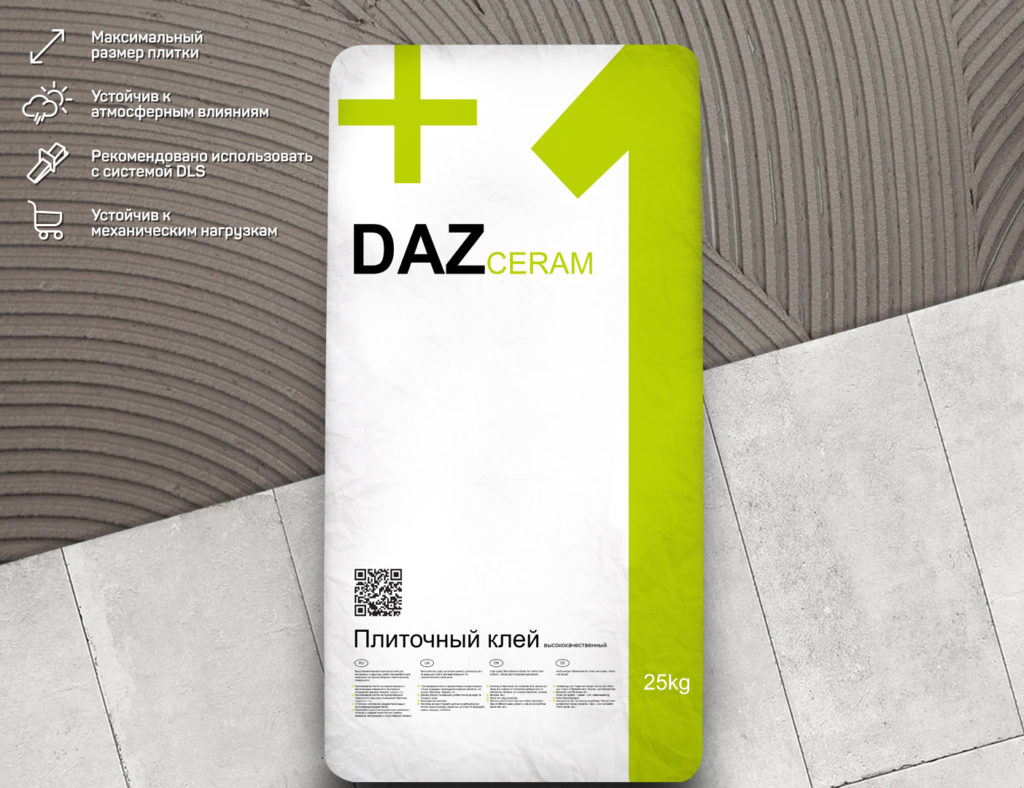 DAZCERAM 1 - Серый плиточный клей DAZCERAM 1 - Серый плиточный клей